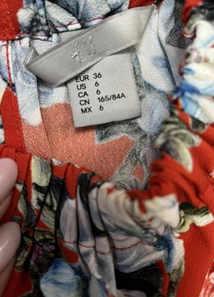 Сукня міді h&m в квітковий принт з довгим рукавом.7 фото