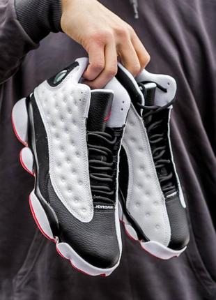 Мужские кроссовки nike air jordan 13 retro white black 40-41-42-43-44-45