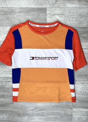 Tommy sport футболка м размер женская оранжевая с принтом оригинал