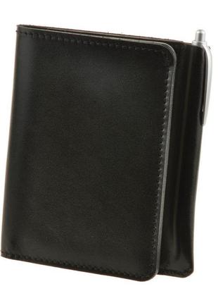 Кожаные портмоне ручной работы с монетницей брендовое, мужской фирменный кошелек натуральный стильный чорный