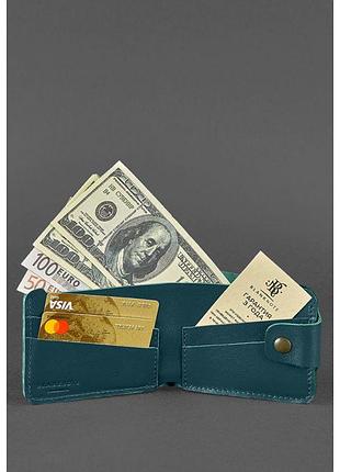 Авторські гаманці повністю ручної роботи на кнопці, жіночий шкіряний портмоне гаманець фірмовий зелений