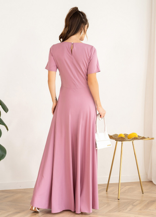 Классическое приталенное платье макси расклешенное 4 цвета2 фото