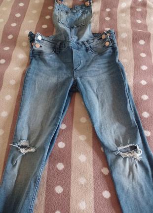 Супер фирменный джинсовый комбинезон на 11-12 лет5 фото