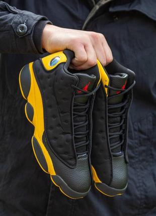 Мужские кроссовки nike air jordan 13 retro yellow black 40-41-42-43-44-45-462 фото