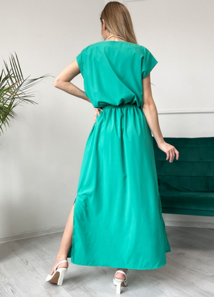 Деловое макси платье с боковым разрезом свободное 2 цвета3 фото