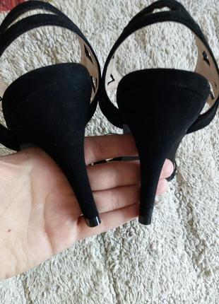 Вечерние замшевые черные босоножки туфли сандалии замш spot on9 фото