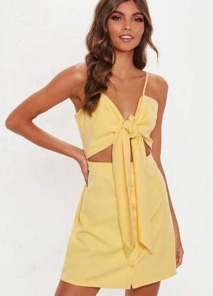 Невероятный яркий платье сарафан желтый missguided