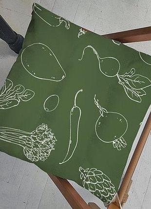 Подушка на стул с завязками овощи 40х40х4 см (pz_23f025)