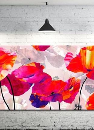 Картина на холсте на стену для интерьера/спальни/офиса dk маки (акварель) 50х100 см (dkp50100-352)