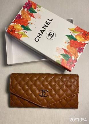 Кошелек женский конверт эко кожа с коробкой, кошелек женский в стиле chanel шаннель1 фото