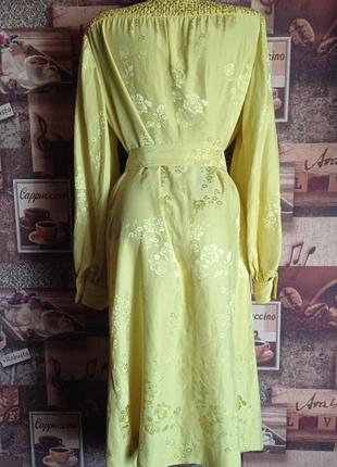 Яркое шелковое винтажное платье 1970роков rizkallah for malcolm starr,p.uk 12,гонг-конг4 фото
