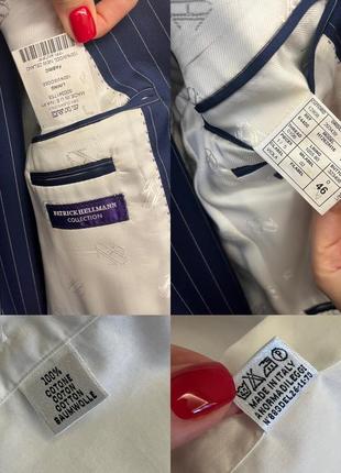 Мужской костюм, рубашка, галстук, patrick hellmann collection синий в полоску, poзмер s/m