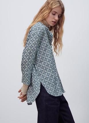 Довга лляна сорочка zara оригінал р.м
