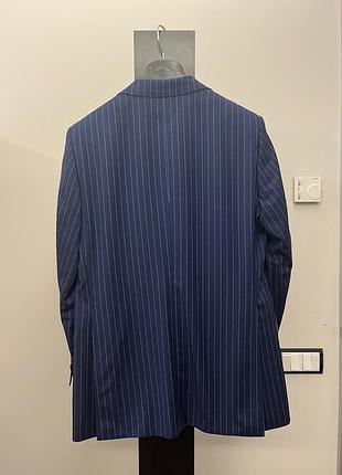 Мужской костюм, рубашка, галстук, patrick hellmann collection синий в полоску, poзмер s/m