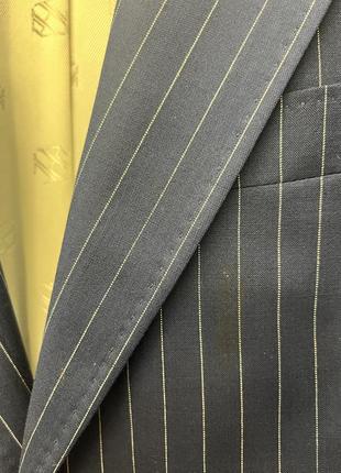 Мужской костюм, рубашка, галстук, patrick hellmann collection синий в полоску, poзмер s/m