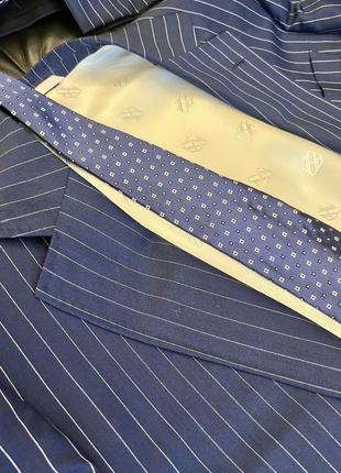 Мужской костюм, рубашка, галстук, patrick hellmann collection синий в полоску, poзмер s/m