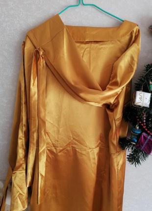 На випуск сукня boohoo на запах гірчична золота9 фото