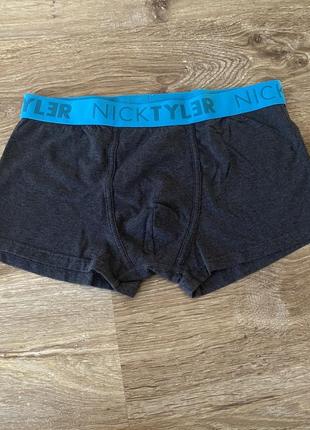 Классные, трусы боксерки, темно серого цвета, коттоновые мужские, от бренда: nick tyler👌