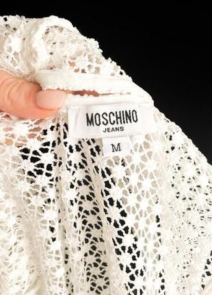 Платье белое свадебное вечернее вязаное кружевное moschino4 фото