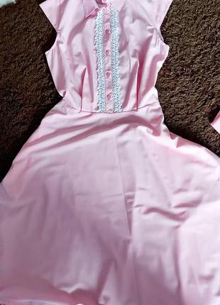 Платье, нежно розового цвета, с плетением.2 фото