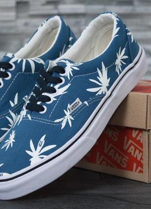 Чоловічі кеди vans era blue palm (кеди ванс ера сині з пальмами) весна/літо