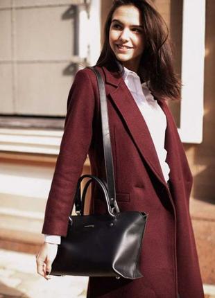Женская сумка классическая из натуральной кожи стильная, сумки через плечо женские кожаные качественные8 фото