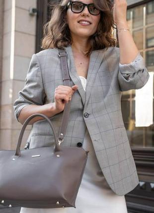 Женская сумка классическая из натуральной кожи стильная, сумки через плечо женские кожаные качественные9 фото