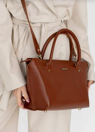 Женская сумка классическая из натуральной кожи стильная, сумки через плечо женские кожаные качественные7 фото