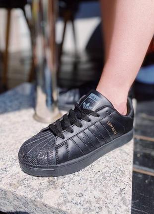 🎬 adidas superstar full black5 фото