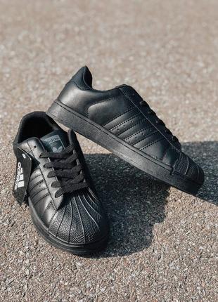 🎬 adidas superstar full black4 фото