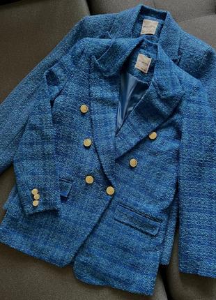 Синий твидовый пиджак