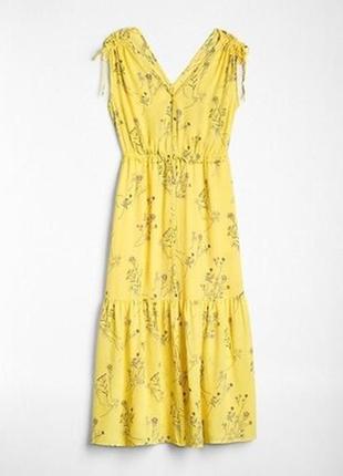 Гарна сукня міді з v-подібним вирізом у квітковий принт від gap