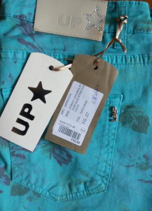 Жіночі брюки з денима італійського бренду up star jeans. модний квітковий прінт.3 фото