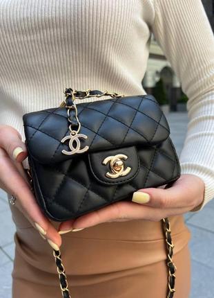 Сумка chanel mini logo (black)