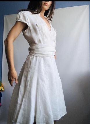 Натуральное белое платье