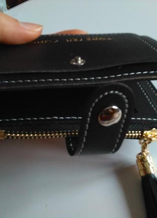 Новий модний милий чорний компактний міні короткий гаманець5 фото