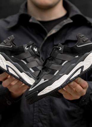 Adidas niteball black white, кросівки адідас чоловічі, кросовки мужские адидас черно белые2 фото