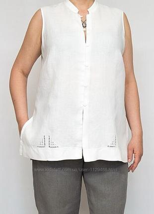 Льняная белая блуза от marks&spencer2 фото