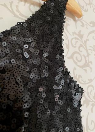 Сукня чорна обтягуюча в паєтки2 фото