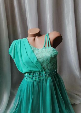 Плаття з атласною підкладкою стразами шифон ніжна сітка всі сукні йдуть по розпродажу з дефектами де8 фото