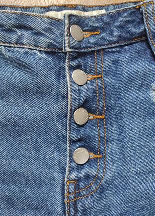 Брендовые джинсовые шорты с высокой посадкой на пуговицах5 фото