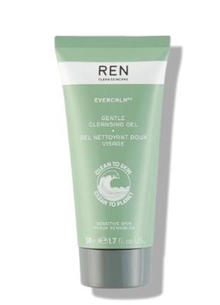 Ren evercalm gentle cleansing gel м'який очищуючий гель для чутливої та подразненої шкіри, 50 мл