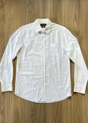 Мужская классическая винтажная белая хлопковая рубашка с длинным рукавом lauren ralph lauren
