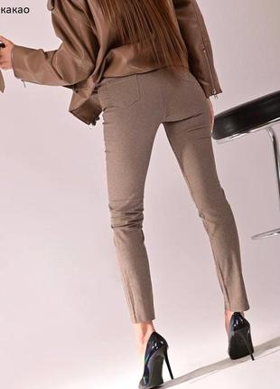 Легкие брюки брюки женские весна лето осень коттон коричневый бежевый4 фото