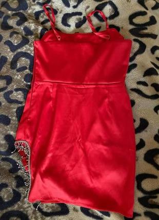 Платье мини красное 3