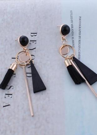 Серьги косточки черные