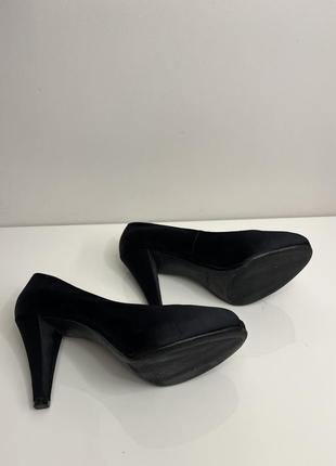 Туфли атласные черные вечерние, clarks, размер 37,54 фото