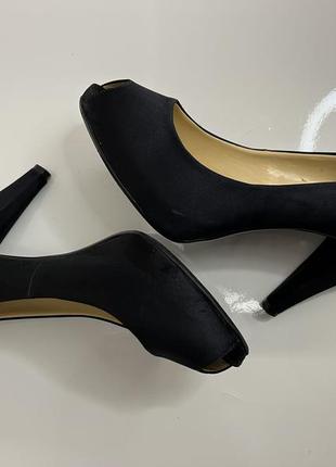 Туфли атласные черные вечерние, clarks, размер 37,55 фото