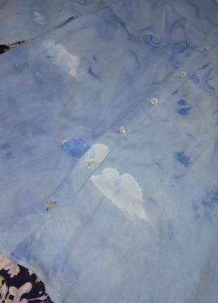 Голубая блуза летняя4 фото