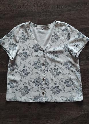 Next  льняная блуза в принт 2xl2 фото